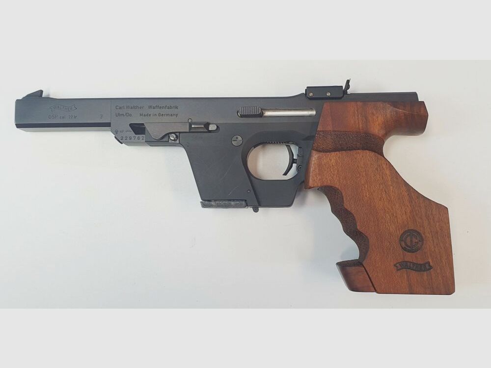 Fabbrica di armi Carl Walther Ulm Pistola sportiva/da competizione Walther GSP in calibro .22 L.r. - Impugnatura in legno Carl Walther