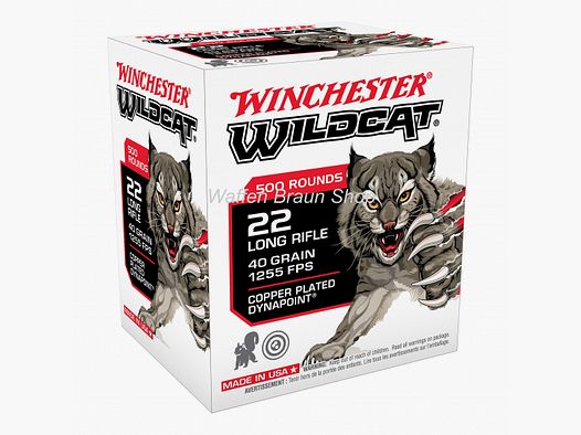 Winchester .22LR, WILDCAT, 40gr, DYNAPOINT, 500 pieces