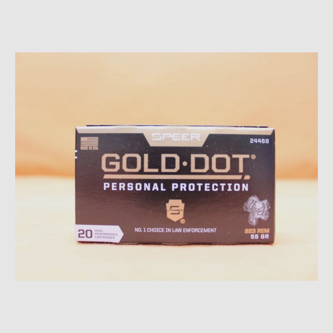 Cartouche Speer .223Rem Speer 55grs SP (24468) VE 20 cartouches "Gold Dot"/ 3,56g ogive partielle