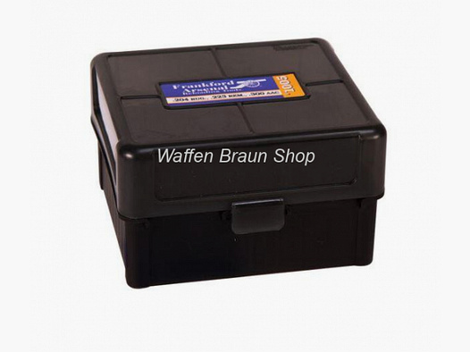 Frankford Arsenal Munitionsbox #1005 mit Scharnier, f. 100 Patronen Kal. .17 Rem., .222 Rem.,
