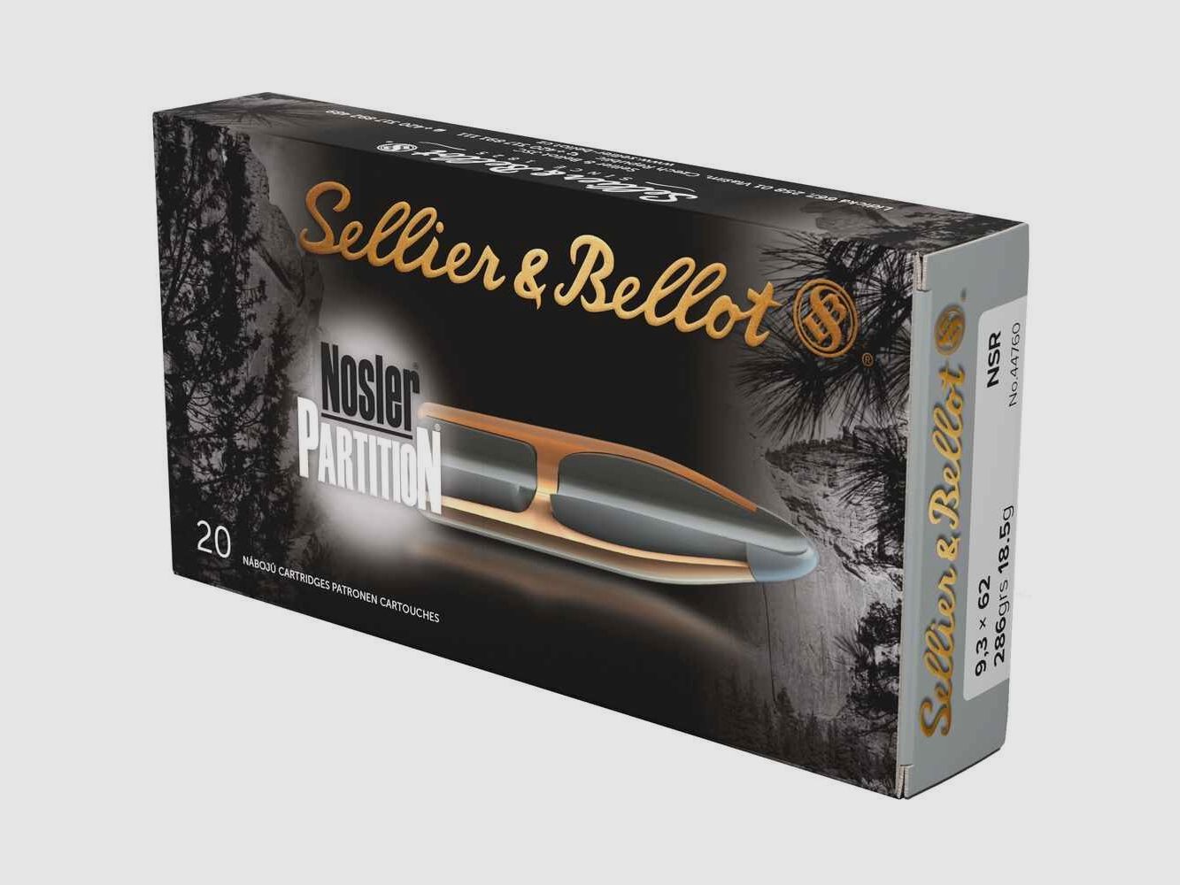 9,3x62 Nosler Partition 18,5g/286grs. Sellier & Bellot