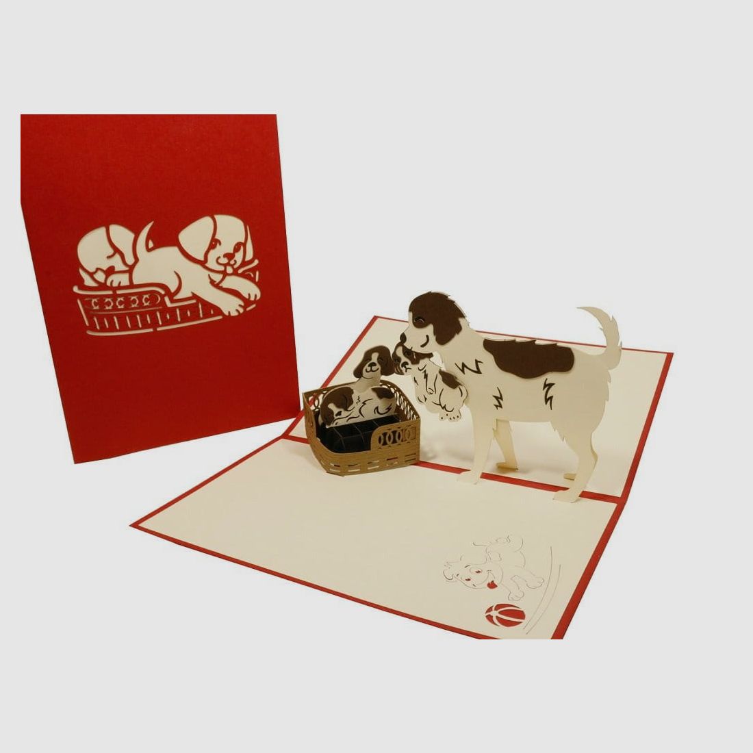 design3Dkarten Hundefamilie Grußkarte