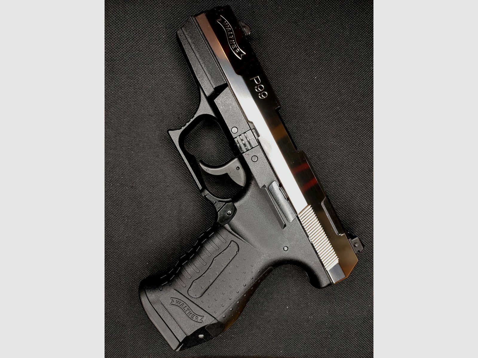 Premium Walther P99 SV NKL Schreckschusspistole 9 mm P.A.K. (PTB 762) P 99 Nickel-Finish [CNC-gefräster Stahlverschluss NKL] NEU!