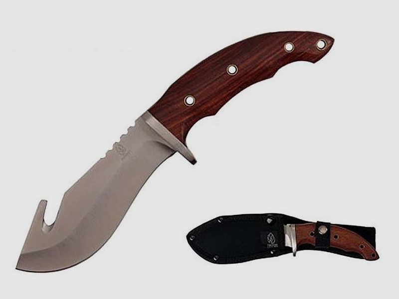 Couteau de survie de chasse avec des coques en bois