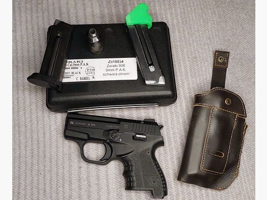 Zoraki M 906 blank firing pistol 9mm P.A.K. (PTB 1064) with holster and 2 magazines