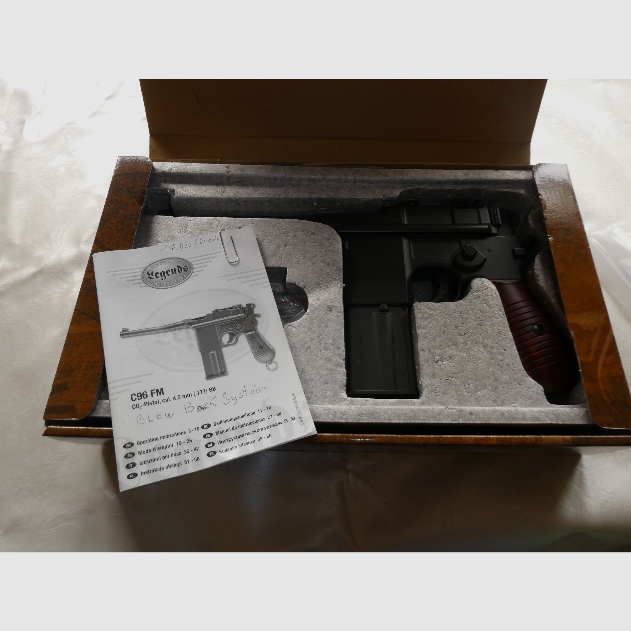 Umarex Legends Pistole C96 FM Blowback - 4,5 mm Stahl BB Co2-Pistole