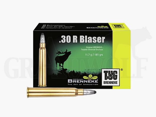 .30R Blaser 181 gr / 11,7 g Brenneke TUG Patronen 20 Stück