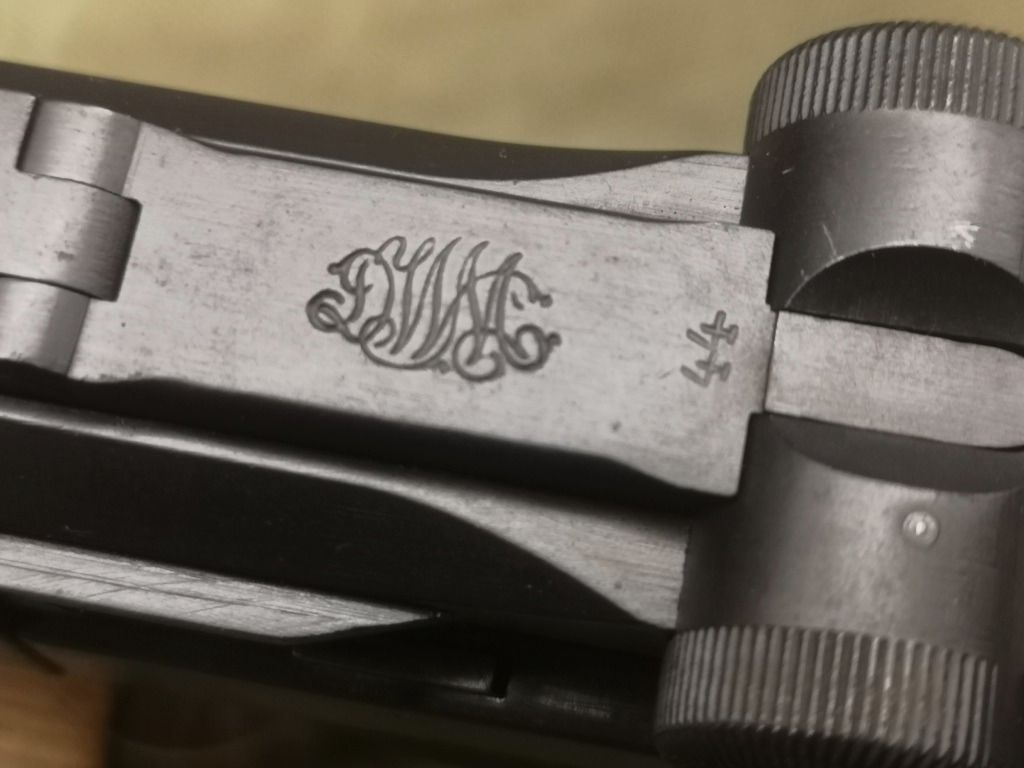 Pistole Luger 08  DWM 1912 Nummerngleich Truppenstempel