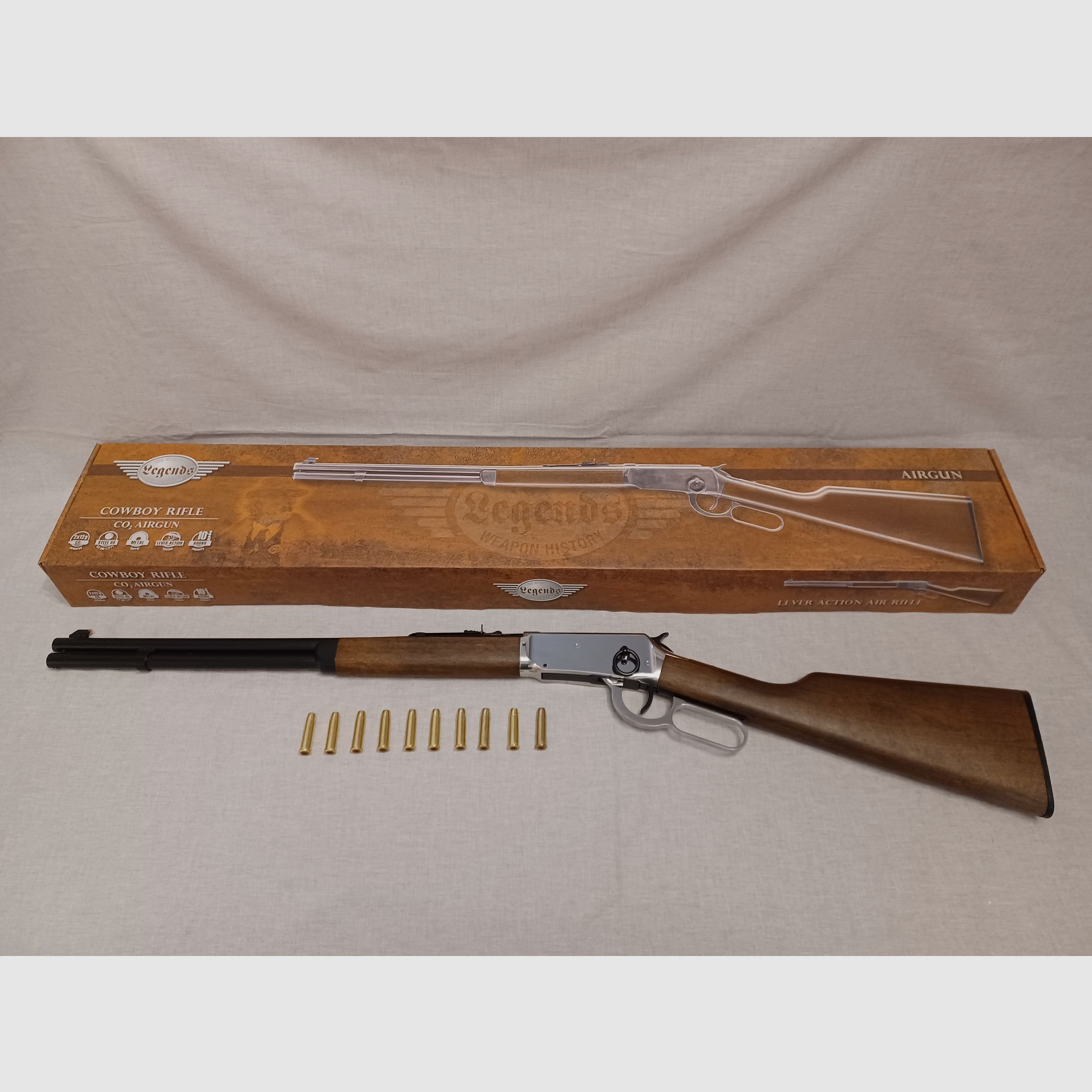Legends Cowboy Rifle / chrome / 4,5 mm BB / CO2 / Gewehr / OVP (146)