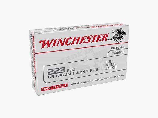 1000 disparos WINCHESTER .223 Rem. Target FMJ 3,56g/55gr