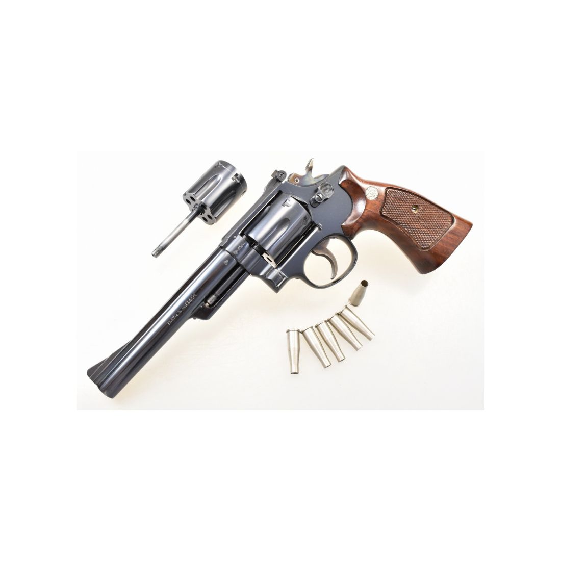 SMITH & WESSON Revolver Mod. 53 Bj. 1961 mit 6" Lauf Kaliber .22 Rem. Jet mit Wechseltrommel .22 LR