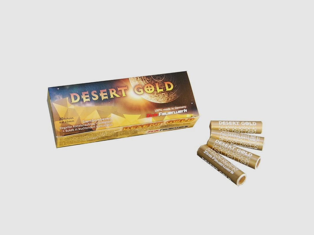 Zink Feuerwerk DESERT GOLD Sternbombetten 20 Stk. 15 mm