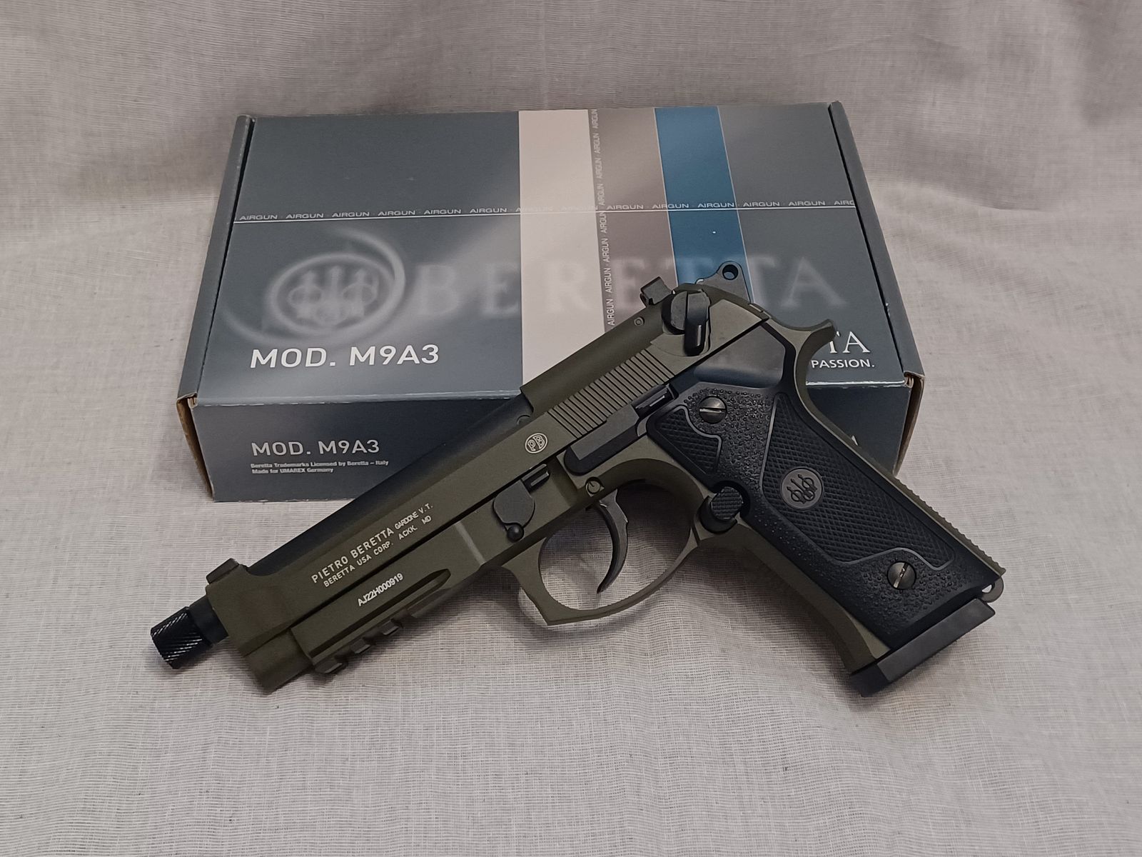 Beretta M9A3 FM green / 4,5 mm BB / BlowBack / CO2 / Pistole / OVP (53)