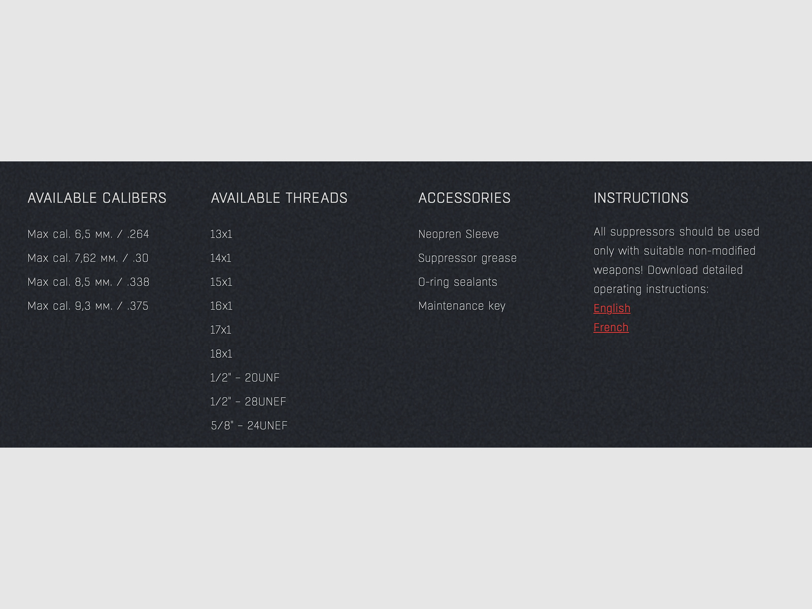 Silencer HQS SPECIAL up to caliber 7.62 mm including thread adapter Over Barrel