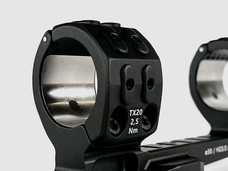ERATAC Blokmontage T7, verlengd ø 30 mm + 23 mm hoogte (0 MOA helling)