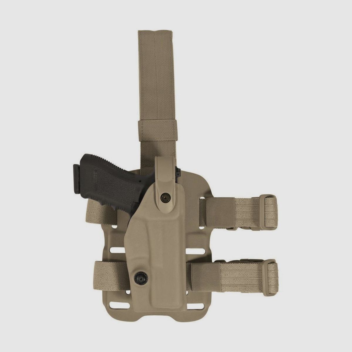Modulares Oberschenkelholster "VETERAN" mit Sicherheitslevel II Sig Sauer P320 M17 / P250-Coyote TAN-Rechtshänder