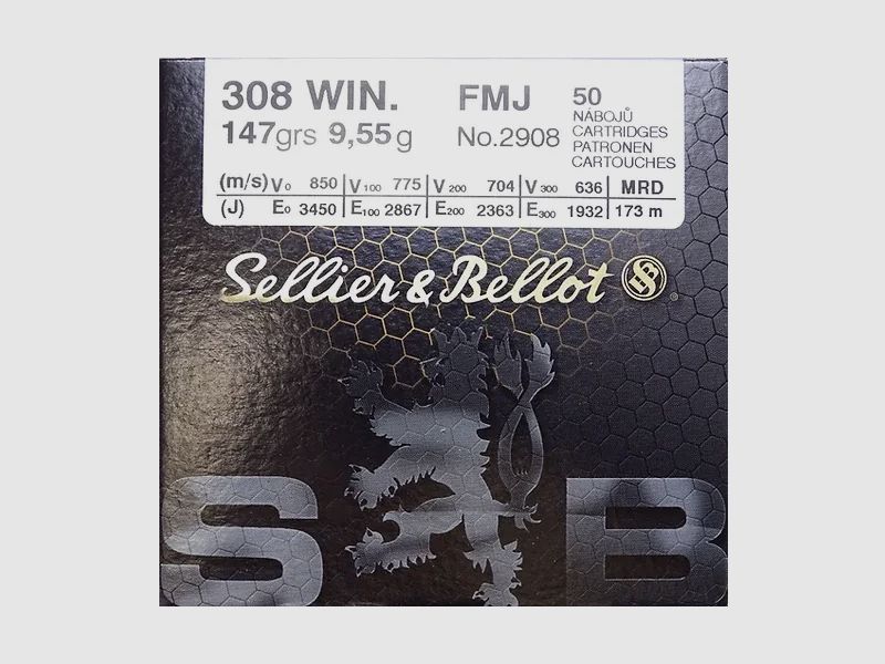 Sellier & Bellot .308Win FMJ 147grs - 50 Schuss