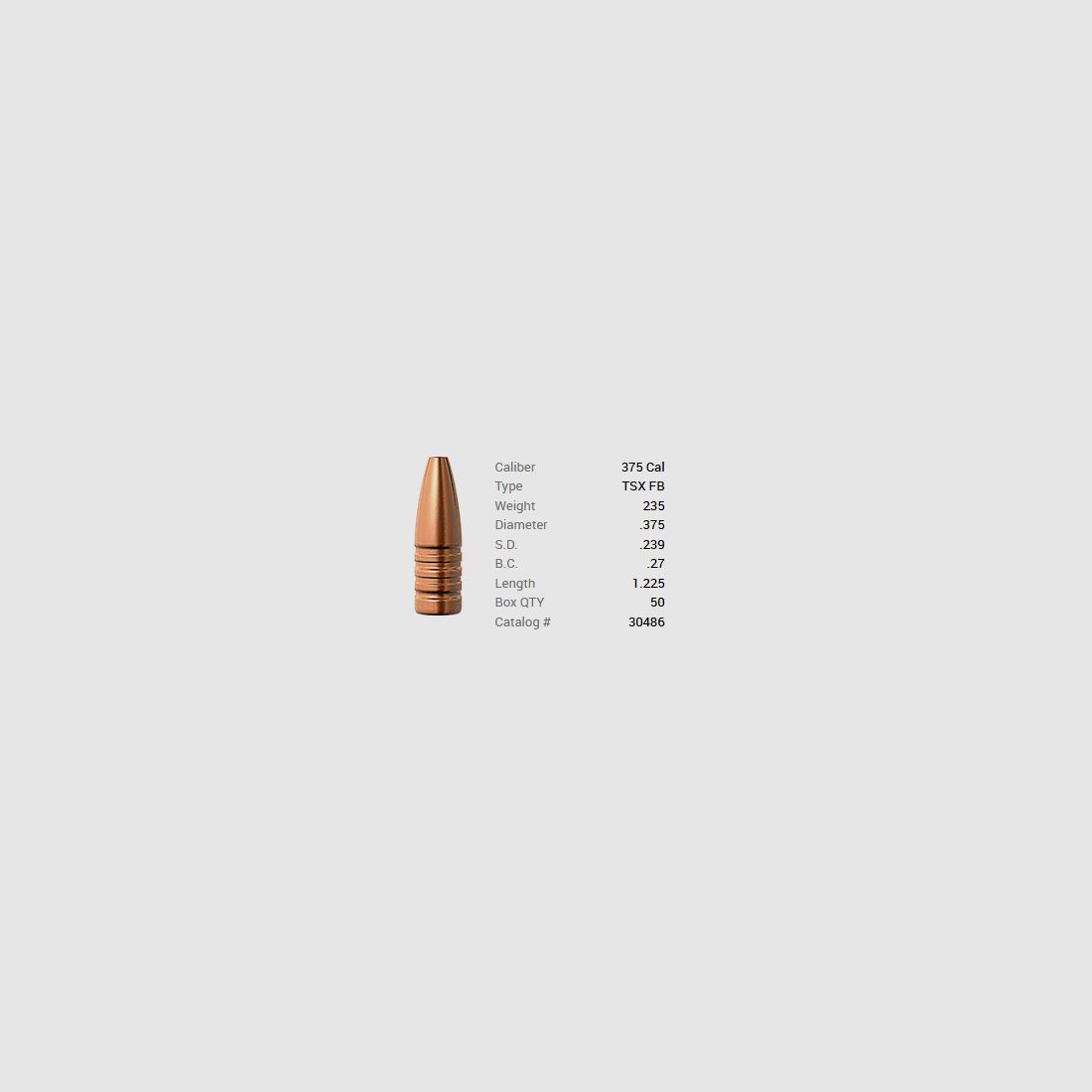 Barnes bullet .375/.375 235GR TSX HP FB 50 pieces