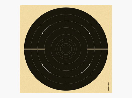 Cible finale de tir rapide / cible de duel 25 m avec anneaux assombris 55x52 cm, 50 pcs.