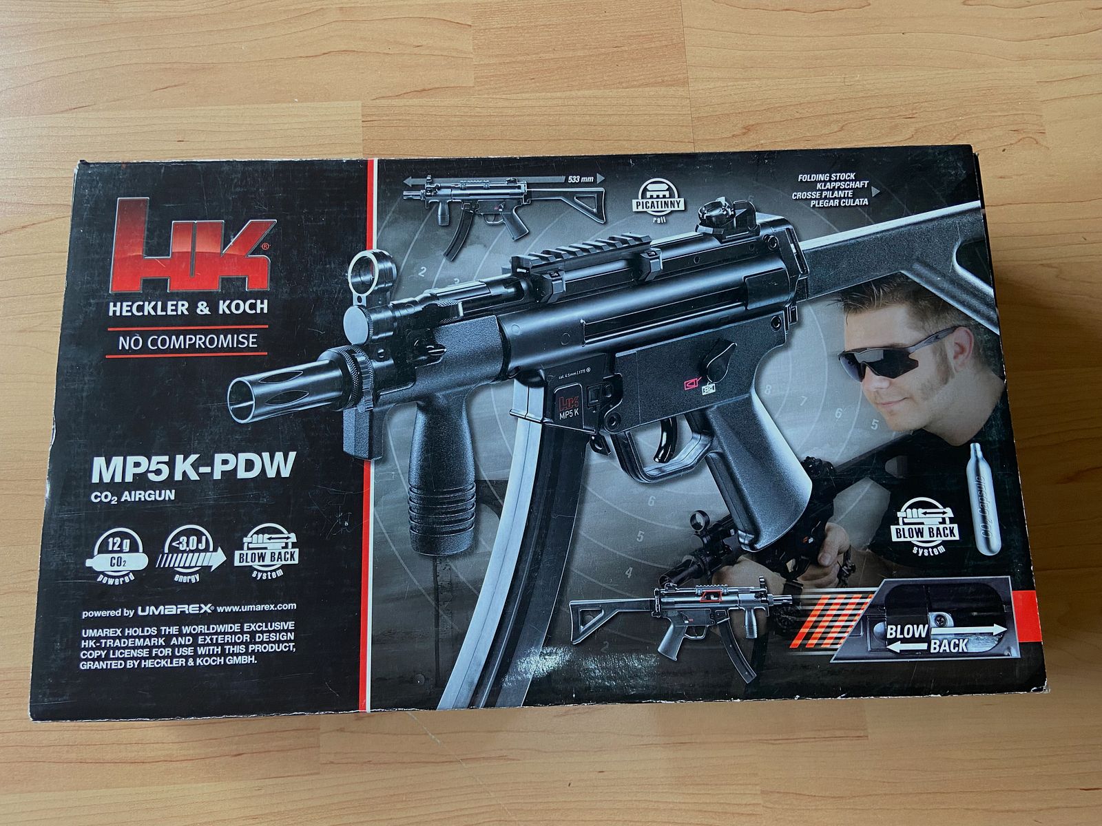 HK USP CO2 Pistole NBB + MP5 K-PDW CO2 GBB 4,5 mm Gebraucht