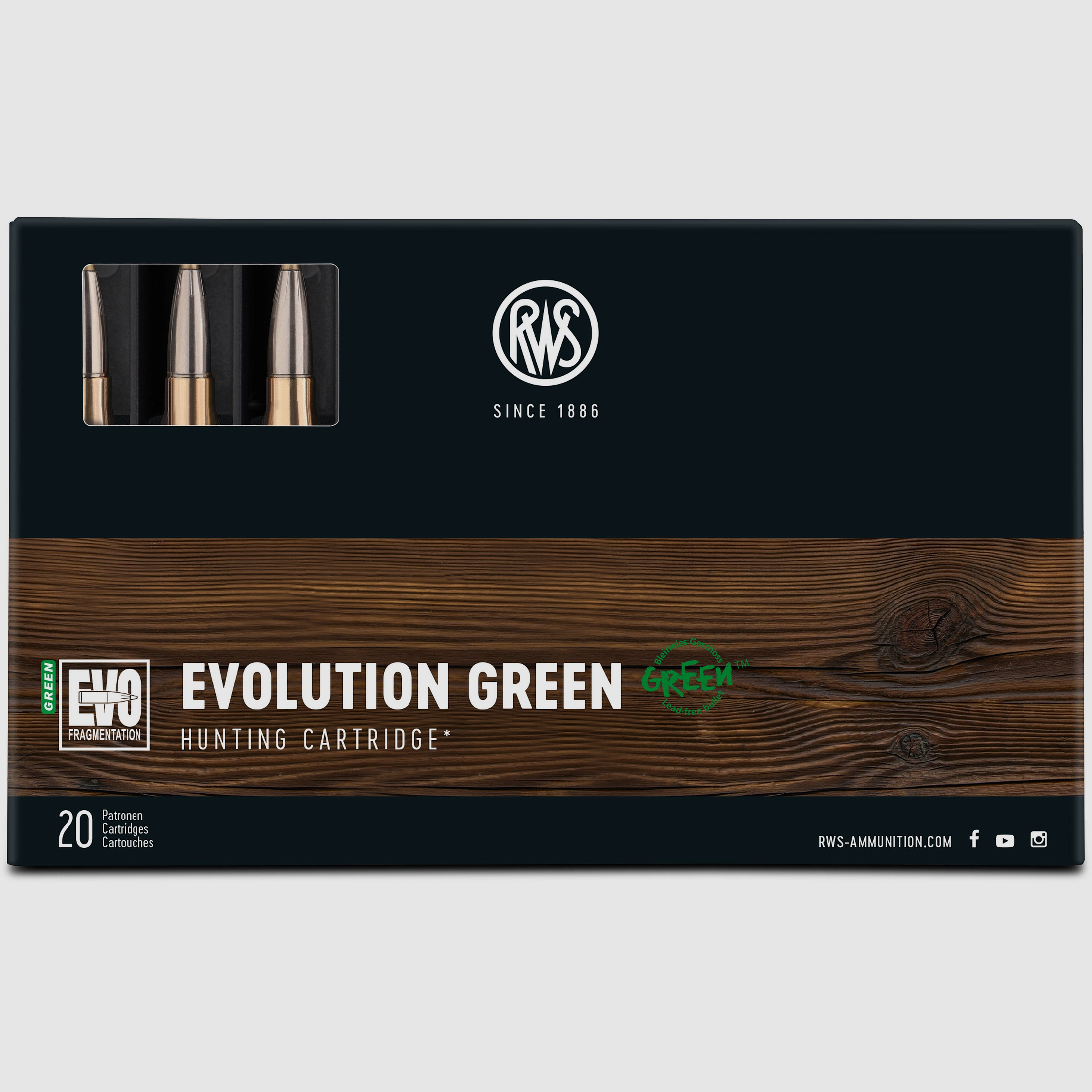 RWS 6,5x68 EVO Green 6,0g Bleifreie Büchsenpatronen