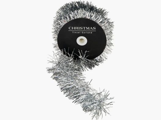 Girlanda Srebrna Lametta 10m - PVC 4-warstwowy - 9cm Szerokości