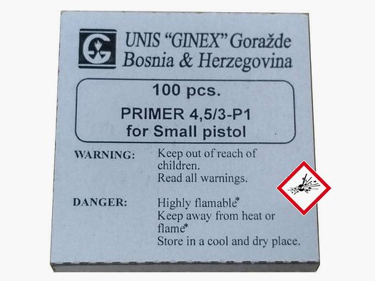 Ginex Small Pistol Zündhütchen