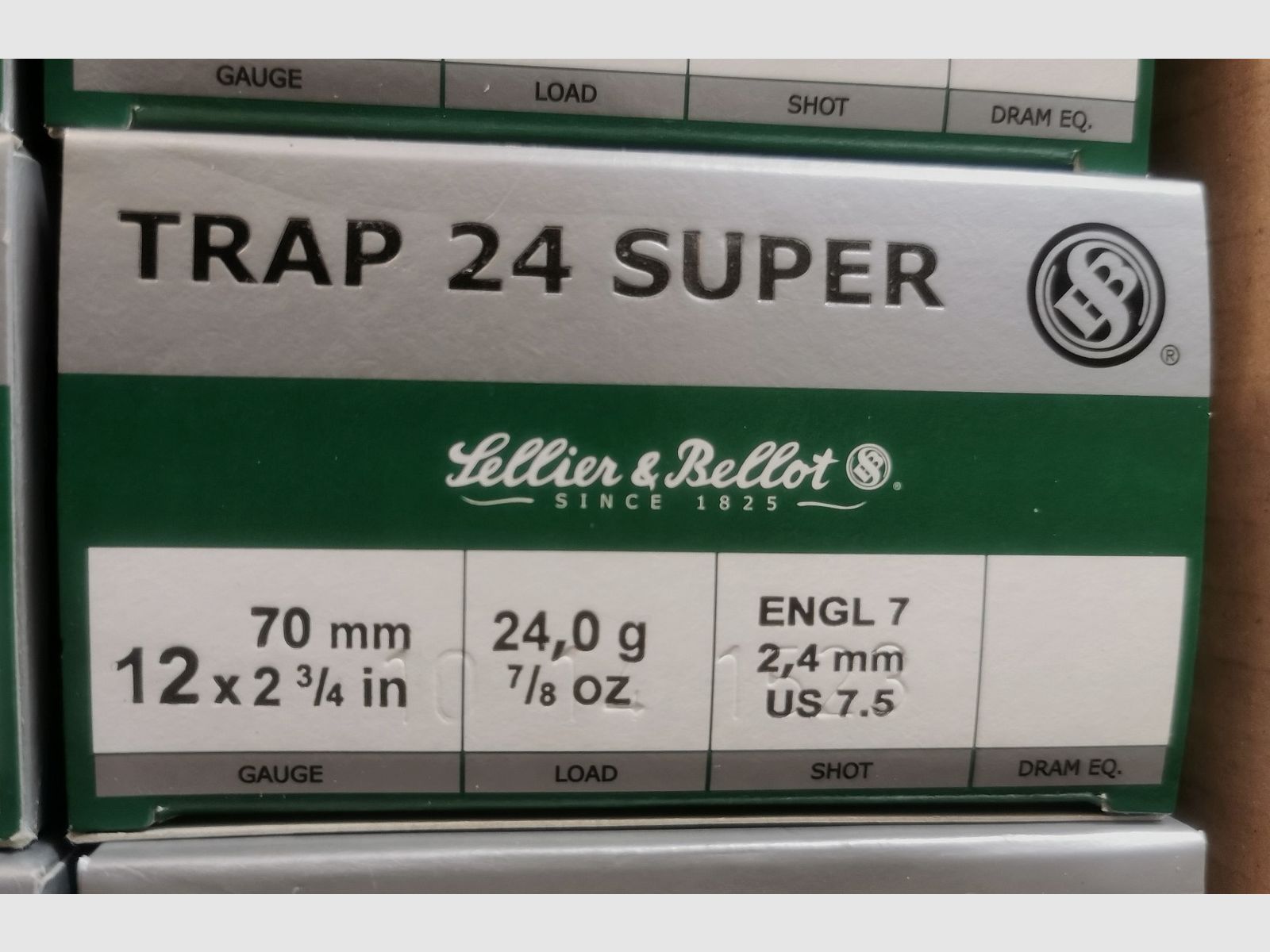 TRAP shot 12/70: 2.4mm 24gr S&B Trap 24 Super Topshot 950 shots