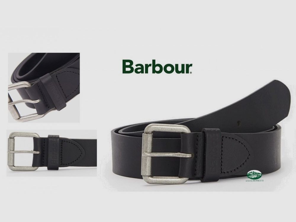 BARBOUR Matte Leather Belt Black