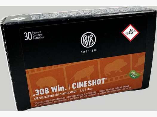 RWS Cineshot cartucho de rifle cal. .308 Win 147grs