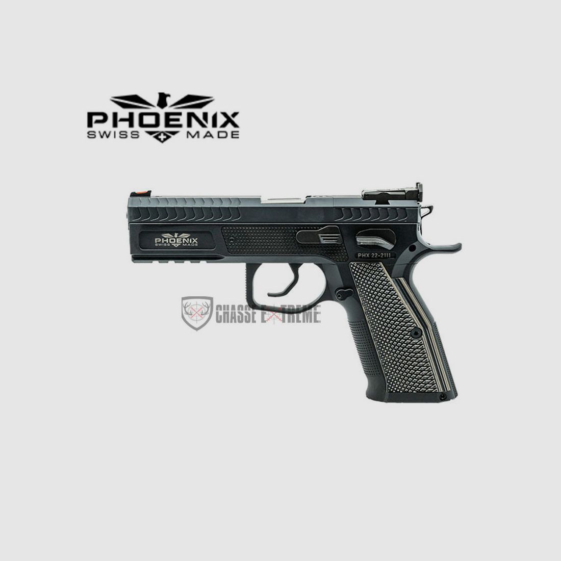 Pistole PHOENIX Redback Light Gen 2 Stahl/Alu mit grüner Fiberoptik Kal. 9x19