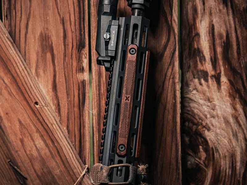 WOOX M-LOK Holz-Railcover Gen2 CHECKERED 3er SET, 2 Slots (2 M-LOK Langlöcher)