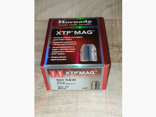 50 Geschosse Hornady .500 350 gr XTP / HP