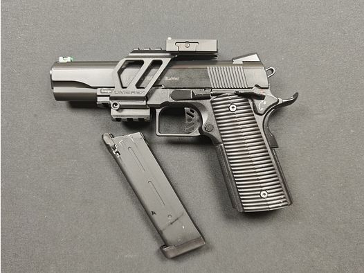 Elite Force BlaMer 1911er Design Gas-Blow-Back 6mm BB zwart + Picatiny Rail en RMR adapterplaat