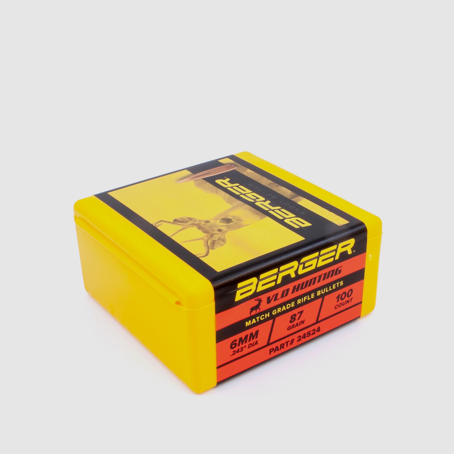 Proiettile Berger 6mm/.243 VLD Hunting 87GR 100 Pezzi