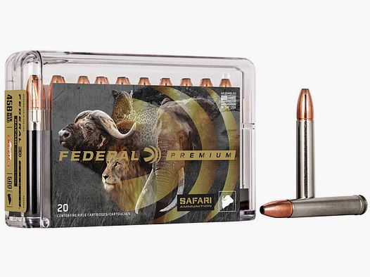 Federal Premium Safari Swift A-Frame .458 Win. Mag. 500GR JSP 20 cartouches