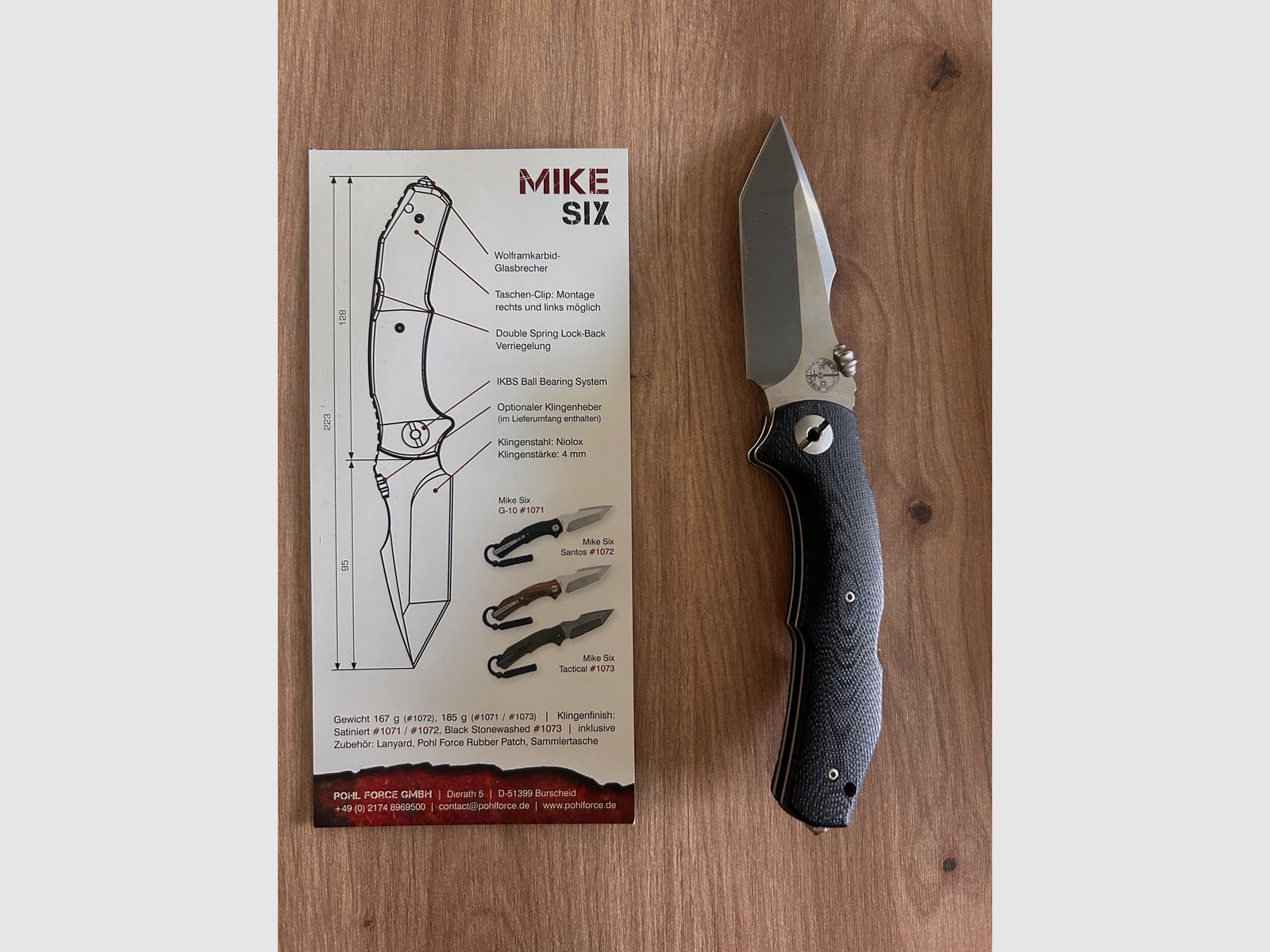 Pohl Force Mike Six G10 inkl. Zertifikat, Tasche und Gürtelholster , Bild 1 von 4