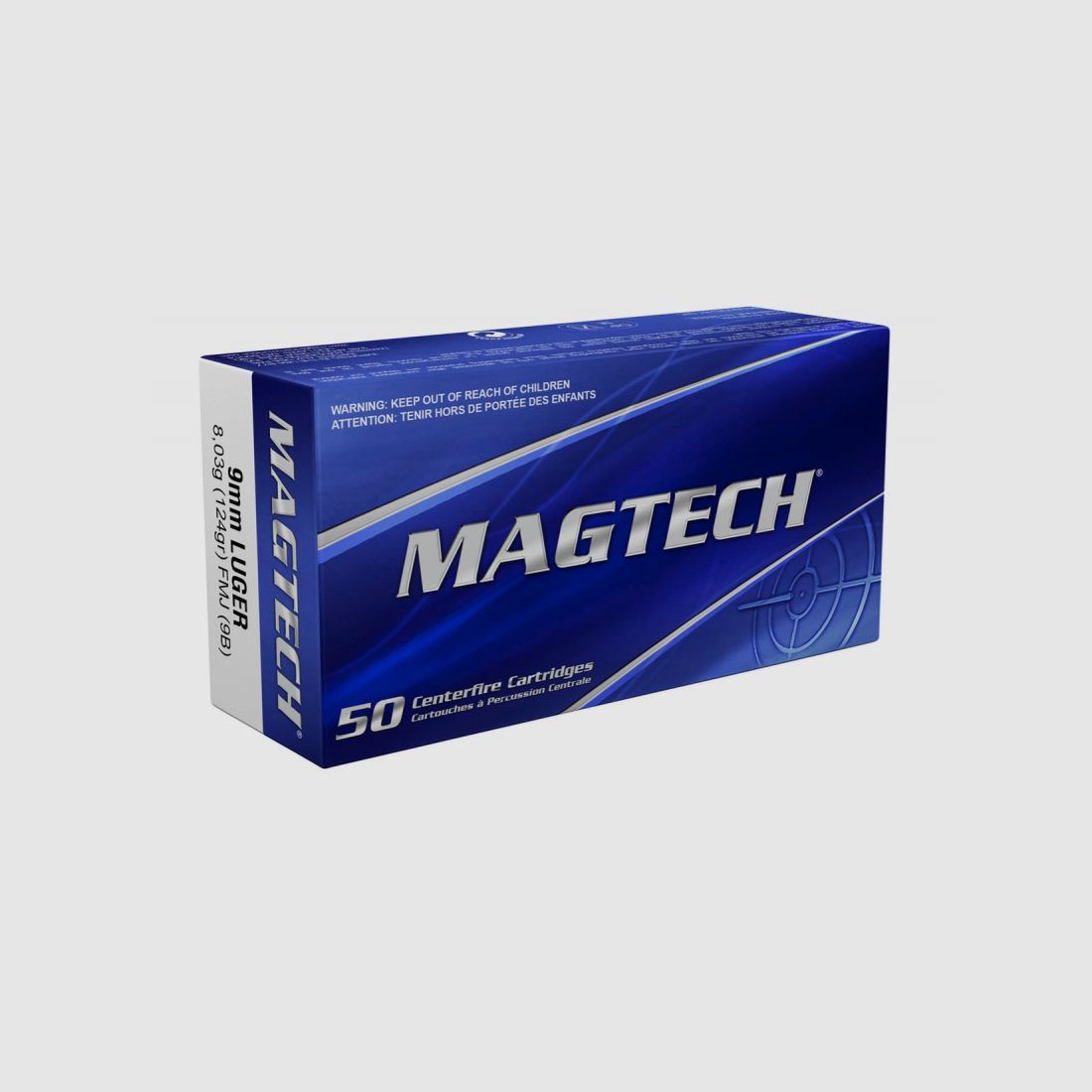 Magtech 9 mm Luger Vollmantel 8,0g/124grs. 50 Patronen