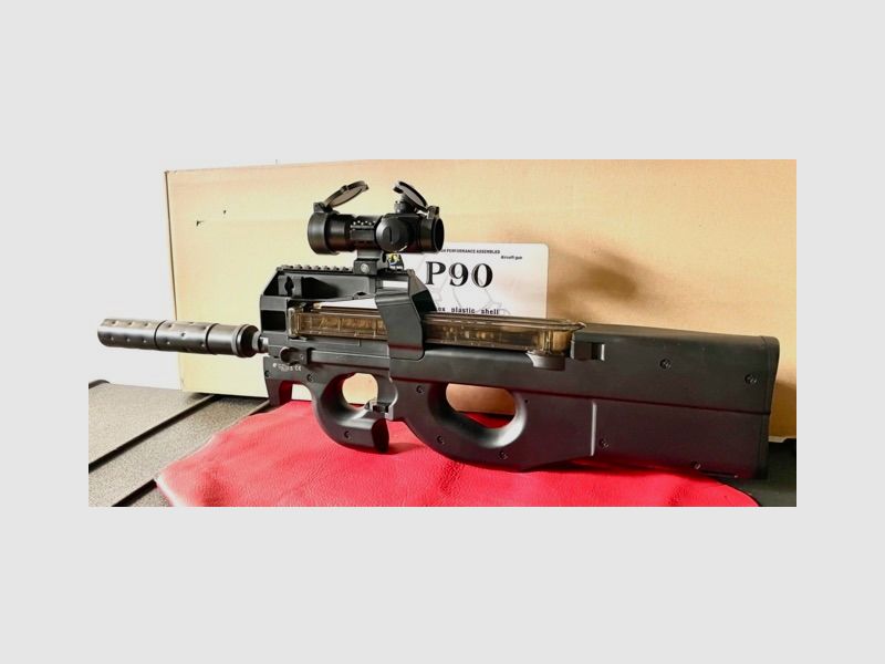 Airsoft Double Bell DB90 (P90) TR Silencer Sportline with Metal Gearbox (AEG, 6mm BB, Full Automatic) (From 14 years)