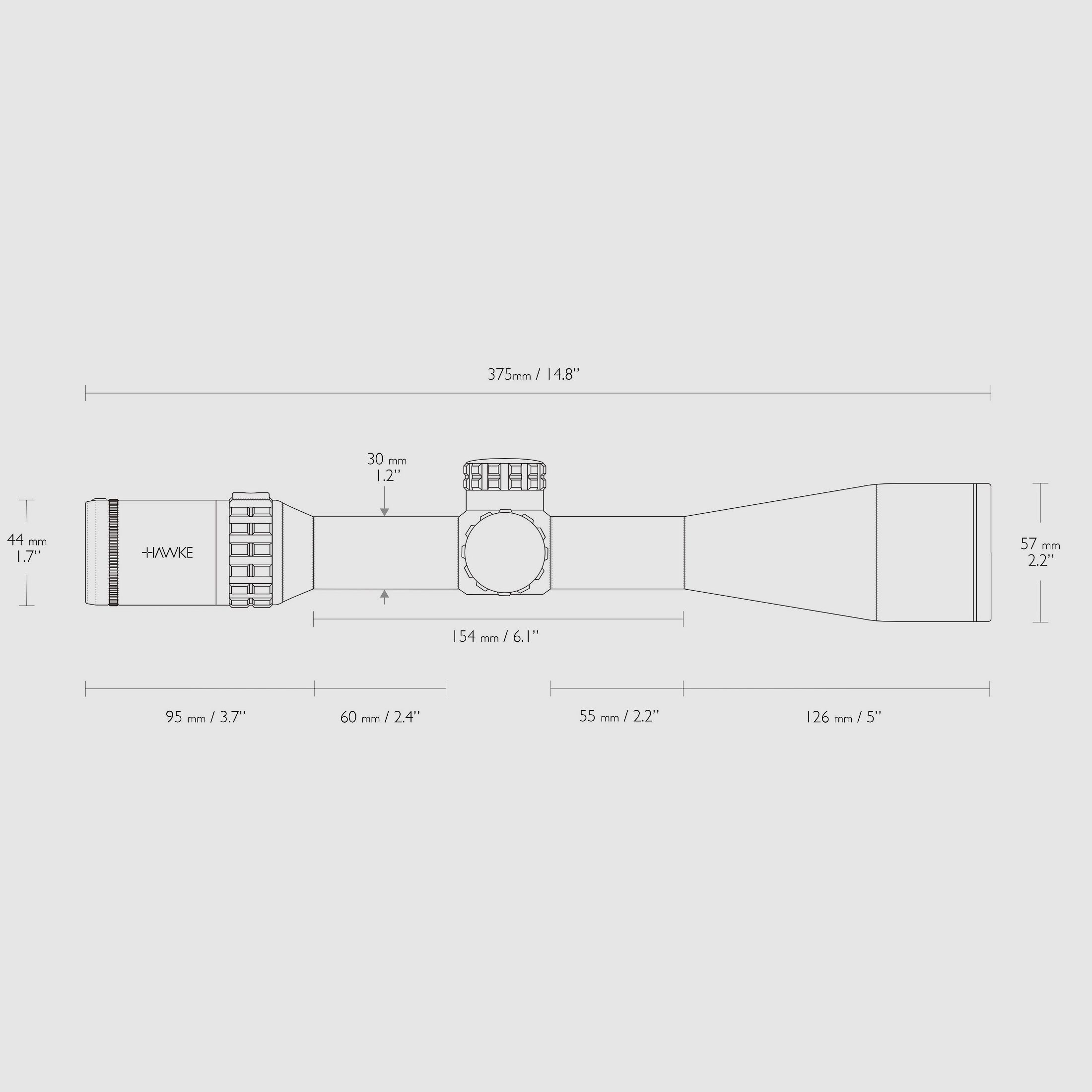 HAWKE 18421 FRONTIER 30 SF 2,5-15x50 Zielfernrohr mit MIL PRO Recticle Absehen