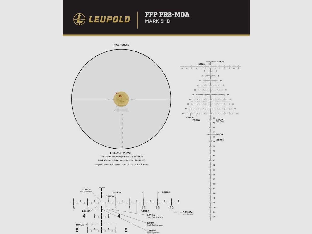 Ottica LEUPOLD Mark 4HD 6-24×52 M1C3 Side Focus 34mm FFP PR2-MOA, immagine 5 di 5