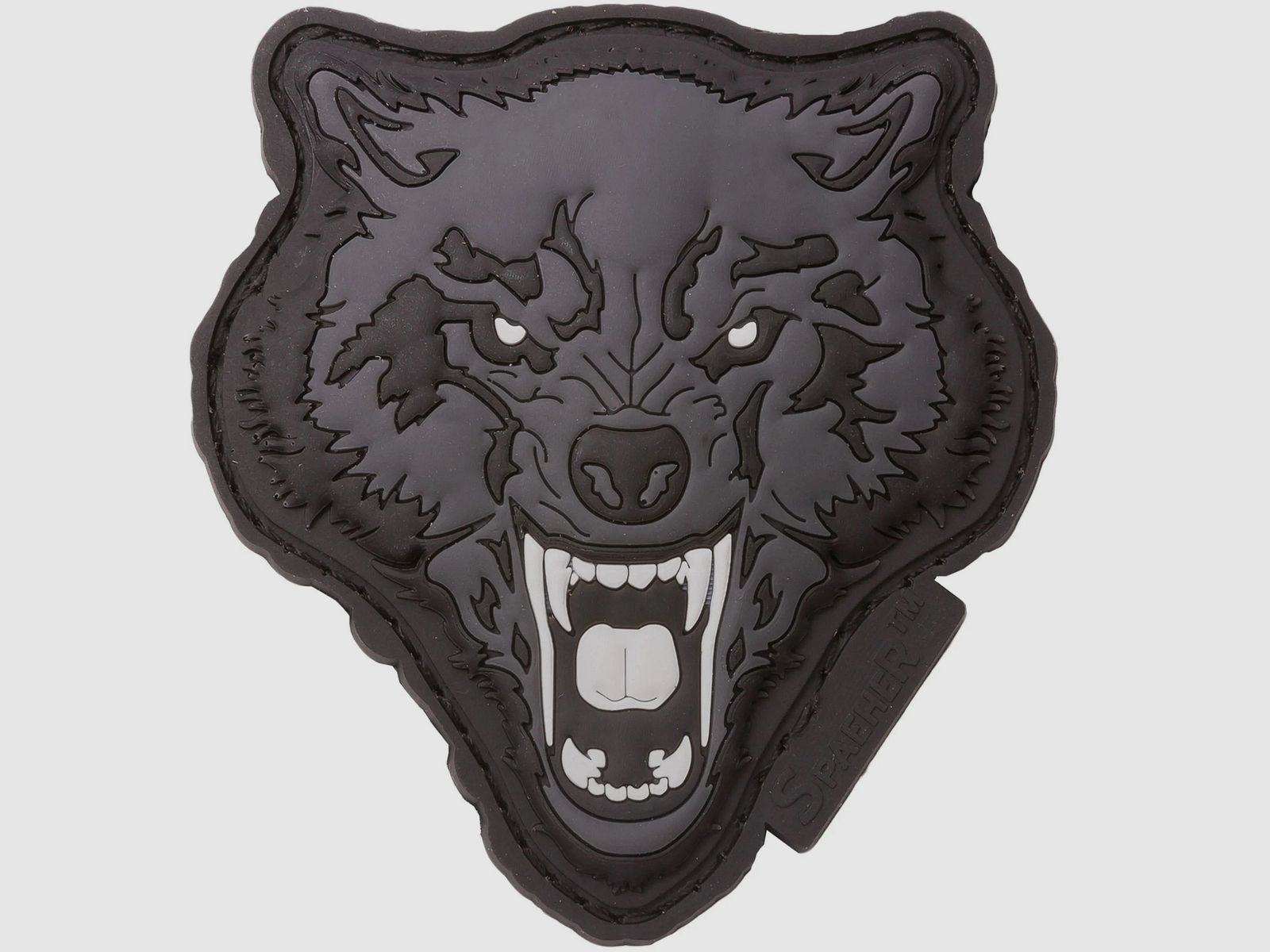Jackets To Go JTG 3D Patch Angry Wolf Head weiß-grau