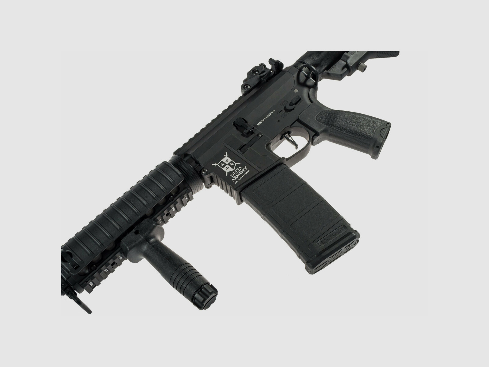 AR15 RIS ALPHA Vollmetall ETU - NC! - Serie Delta Armory Schwarz S-AEG Airsoft Gewehr Frei ab 18 Jahren