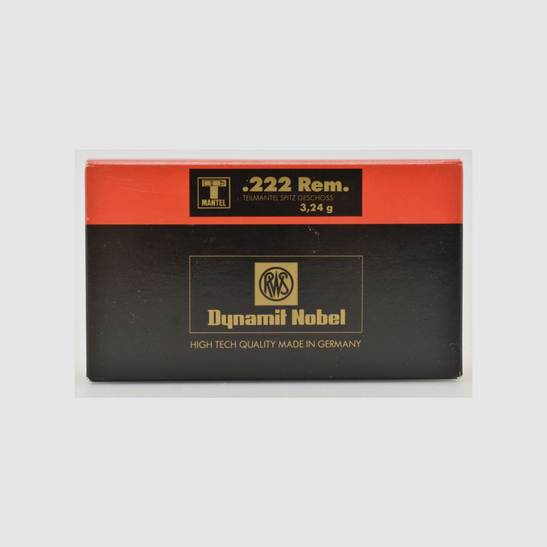 20 RWS Patronen .222 Rem. - 3,24g. Teilmantel