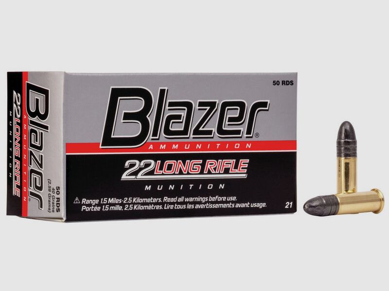 Patronen Kaliber .22lfb HV 40grs (2,6g) 50 Stück- CCI Blazer