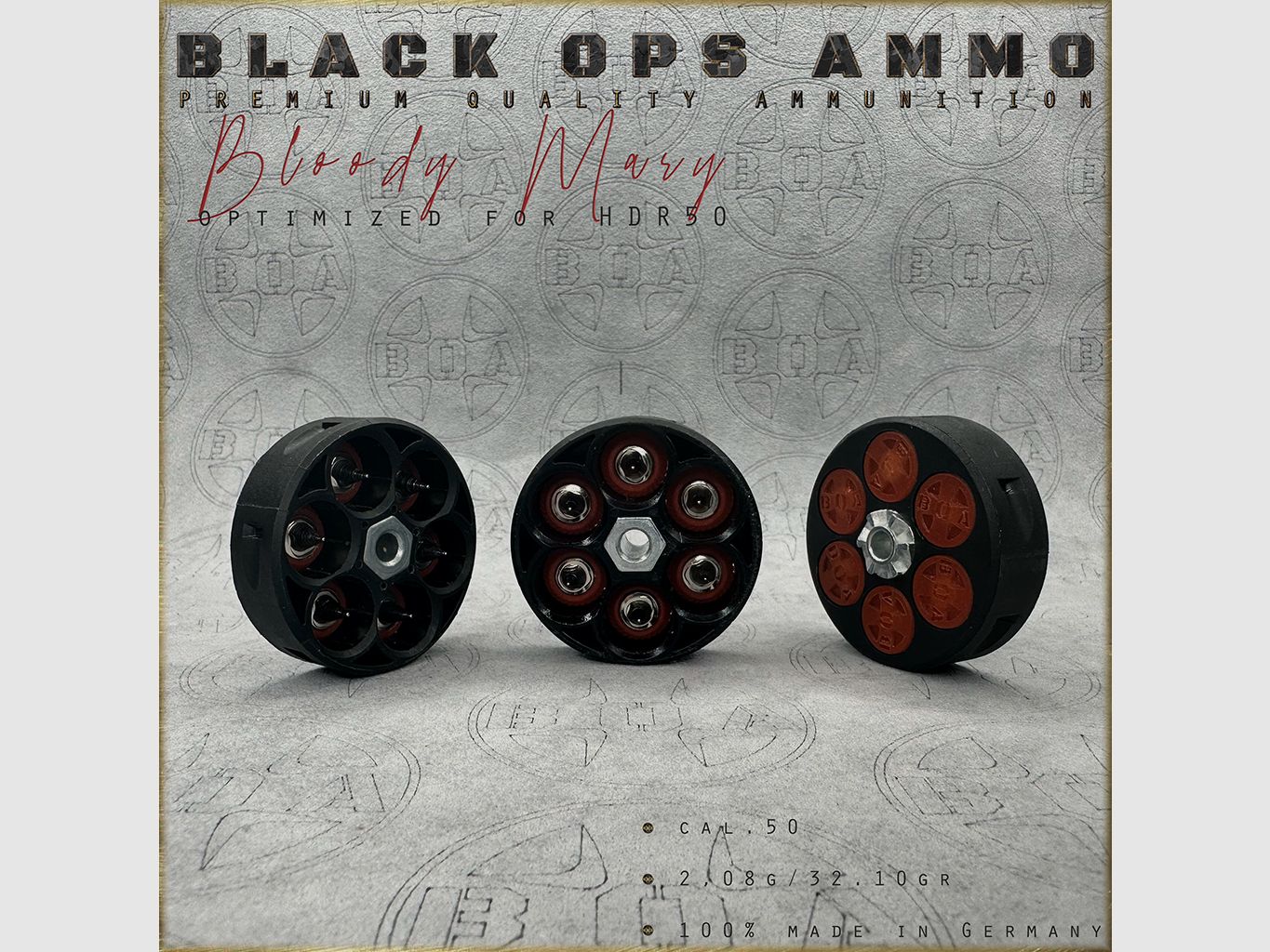 18x + 2 Bloody Mary BLACK OPS AMMO HDR 50 TR cal.50 Munition T4E Umarex HDR50 TR50