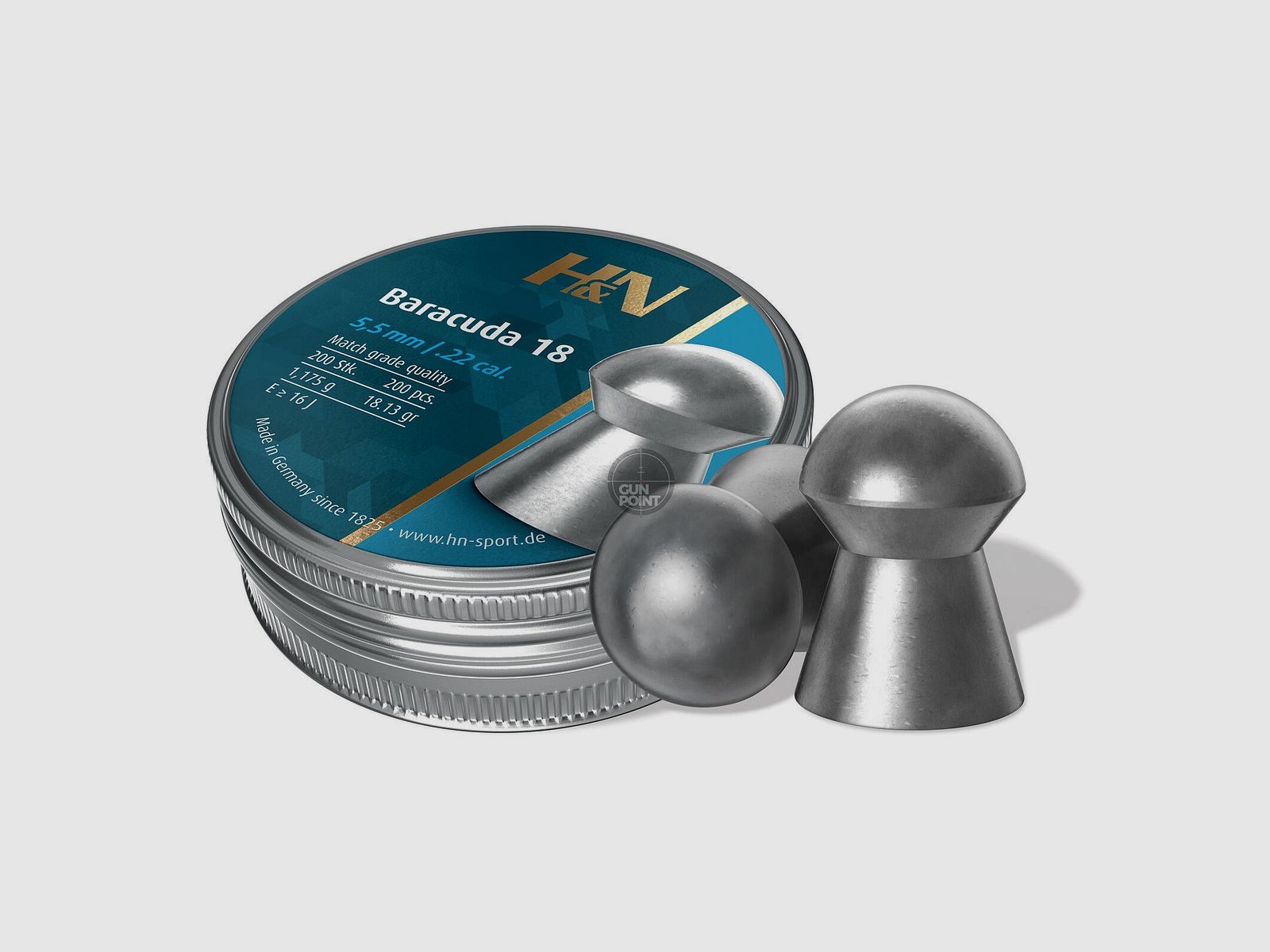 H&N Baracuda 18 - Diabolos - 5,52 mm / .22 cal. - 200 Stck