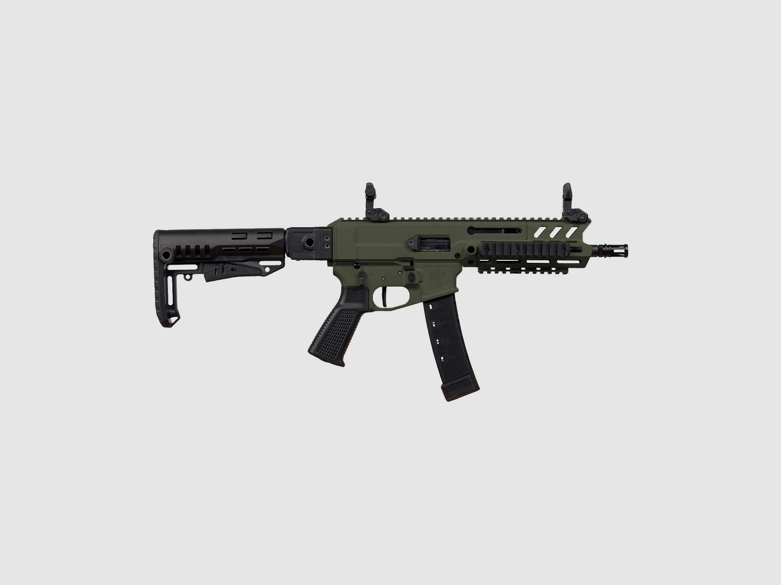 HUGLU MOHAC pistool kal. 9x19 mm, 8"-loop, ODG groen, afbeelding 1 van 2