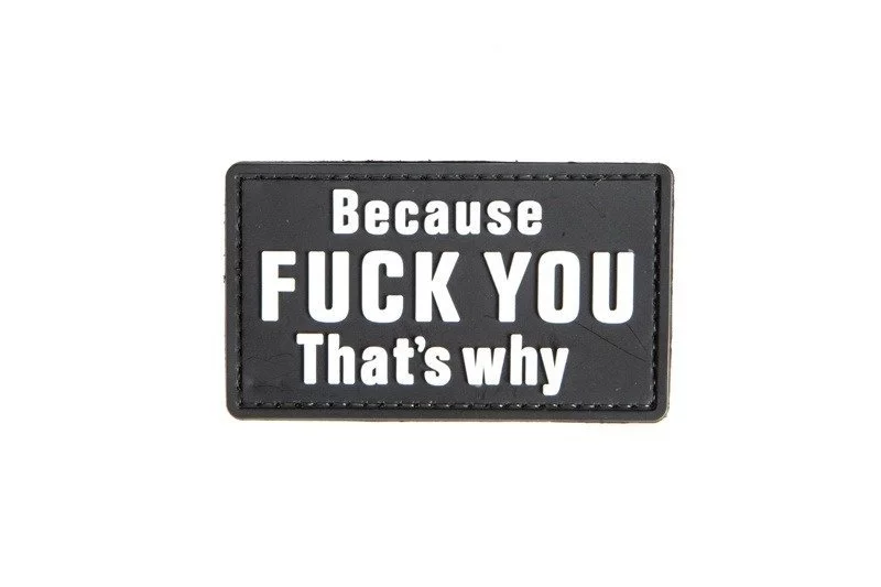 3D-patch – Because Fuck you, afbeelding 2 van 2