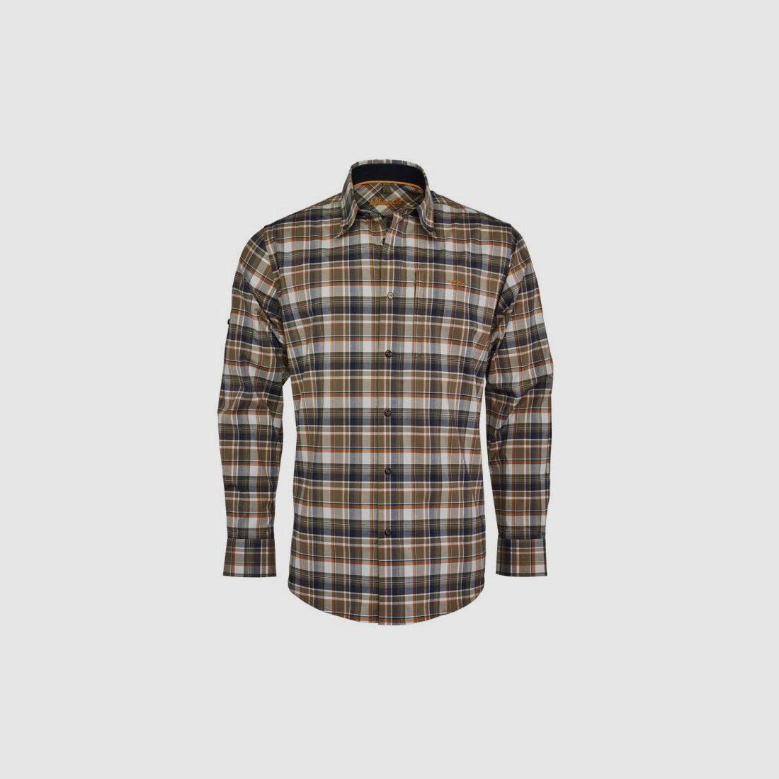 Blaser Herren Hemd Lothar Komfort schlamm/orange/natur kariert